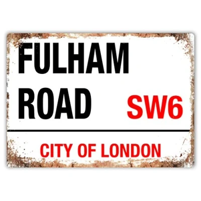 Image of wtf Fulham Road Sticky Pads Metal Wall Sign Plaque Art Inspirational