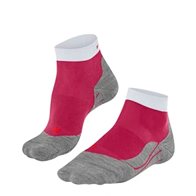Image of FALKE Women&#039;s RU4 Endurance Short W SSO Cotton Anti Blister 1 Pair Running Socks, Red (Rose 8565), 2.5 3.5