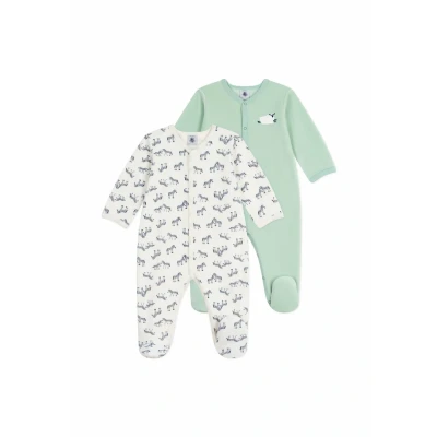 Image of Petit Bateau BÉBÉ 2 PACK Unisex Pyjamas multicoloured for kids, Size: 18m, Multi/coloured
