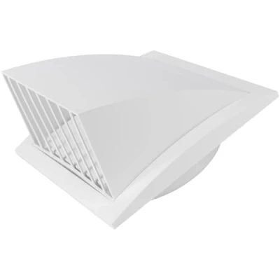 Image of Vent Systems White Ø150 mm / 6&quot; Inch Exhaust Cover Dryer Hood Louvered Cap One Direction Plastic Air Supply Grille Non Return Valve Outlet Cowl