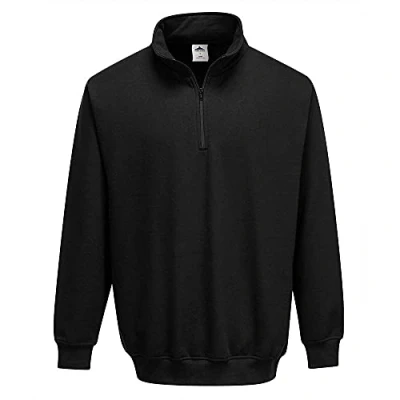 Image of Portwest Sorrento Zip Neck Sweatshirt, Size: XXL, Colour: Black, B309BKRXXL