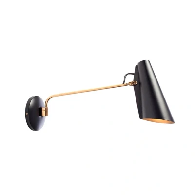 Image of Northern Retro wall light Birdy in black/brass