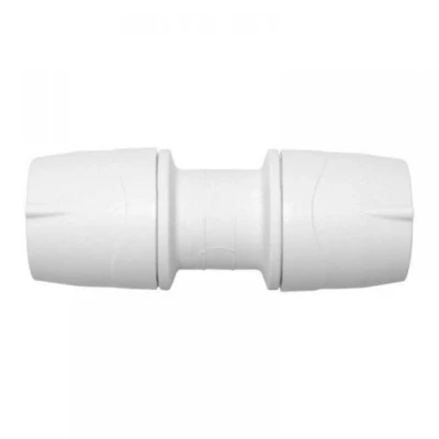 Image of Polypipe Polymax Straight Coupler White 15mm MAX015