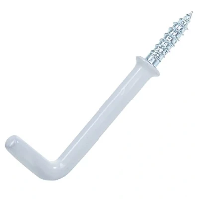 Image of 100x Long White Dresser Hooks 38mm Straight L Square Kitchen Mug/Cup Hangers