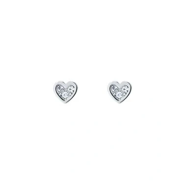 Image of Ted Baker Neena Small Heart Stud Earrings for Women (Silver/Crystal)