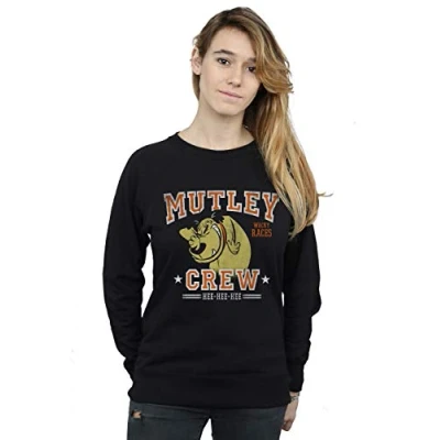 Image of Absolute Cult Wacky Races Women&#039;s Mutley Crew Sweatshirt Black Small
