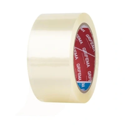 Image of GRIFEMA GA4003 1 Clear Low Noise Packing Tape Roll Strong Heavy Duty Parcel Adhesive Sellotape Industrial Cellotape for Boxes, Moving House(5CM X 66M)