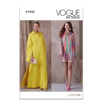 Image of Vogue Patterns V1933A5 Misses&#039; Shirt Dress A5(6 8 10 12 14)