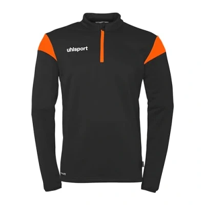 Image of uhlsport Squad 27 1/4 Zip Top, Unisex Pullover Sweater, schwarz/fluo orange,