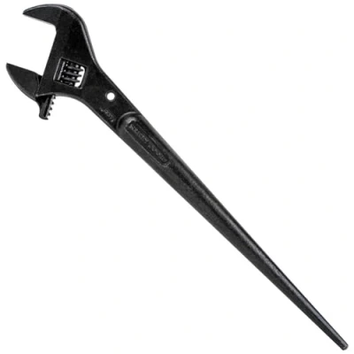 Image of Klein Tools Adjustable Spud Wrench, 40.6cm Length, 3.8cm Opening, Chrome