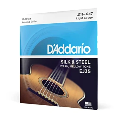 Image of D&#039;Addario Silk &amp; Steel Acoustic Guitar Strings EJ35 12 String Light, 11 47