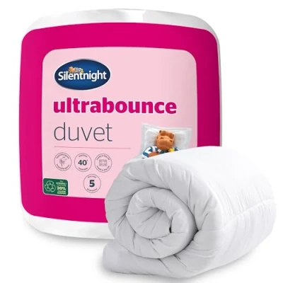 Image of Silentnight Ultrabounce 13.5 Tog Double Duvet Thick Warm Winter Quilt Hypoallergenic and Machine Washable Bed, White