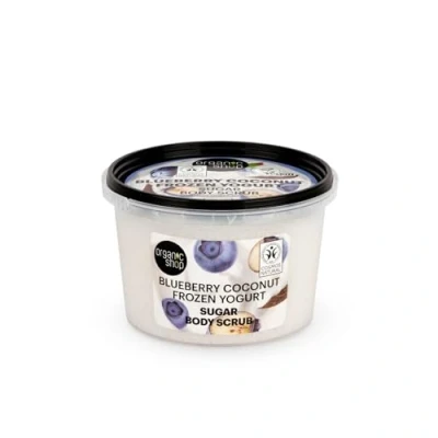 Image of Organic Shop Blueberry Coconut Frozen Yogurt Sugar Body Scrub, 250 ml