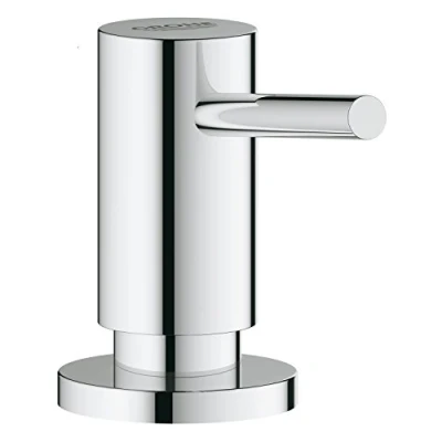 Image of GROHE Cosmopolitan Soap Dispenser Bathroom or Kitchen Top Refillable Built In Liquid Soaps Detergent and Lotion for Sink (Storage Bin Volume 500 ml Bottle), Chrome, 40535000
