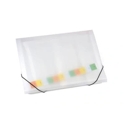 Image of Alevar Expanding File Folder with 12 Compartments, A4 Format, Closure 2 Corner Elastics, White
