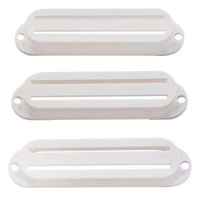 Image of Musiclily Hot Rails Single Coil Sized Humbucker Pickup Covers Set for Strat Style Eelectric Guitar, White (Set of 3)