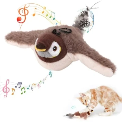 Image of HIMS Flappy Chase Cat Toy, Bird Toy for Cats, Interactive Chirping Flapping Flying Toys Indoor Flapping, Electronic Sparrow