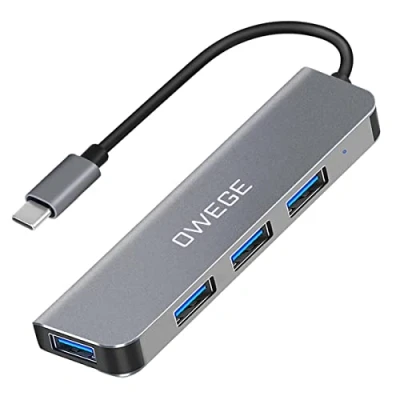 Image of USB C Hub, Adapter Docking Station, Hub 4 Port 3.0 Suitable for MacBook, Mac Pro/Mini, iMac, Surface Pro, XPS, Notebook PC and More Type Devices Laptop Space Grey