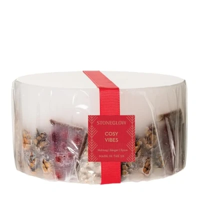 Image of Seasonal Cosy (Nutmeg, Ginger &amp; Spice) Botanical Inclusion 3 Wick Pillar