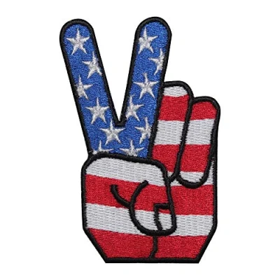 Image of USA Victory National Flag Embroidered Iron on Patch Sew Badge for Clothes etc