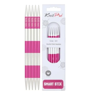 Image of KnitPro Knitting Pins: Double Ended:, Metal, Pink, 5mm