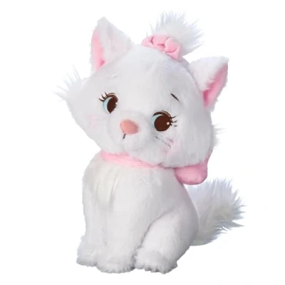 Image of Disney Store Official Marie Plush, The Aristocats, 28cm / 11&quot;, Cute White Cat Soft Toy with Pink Bow and Collar, Suitable from Birth, 0+