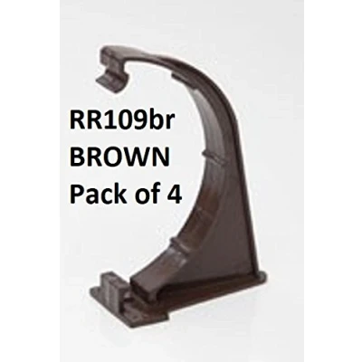 Image of Pack of 4 x RR109 Brown POLYPIPE Fascia Brackets 112mm Half Round guttering System