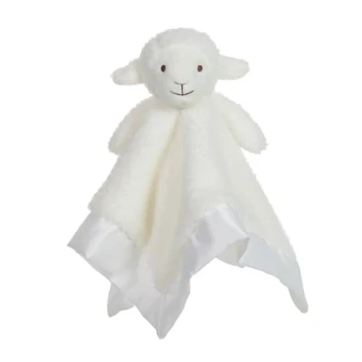 Image of Apricot Lamb Stuffed Animals Soft Security Blanket White Infant Nursery Character Luxury Snuggler Plush Lovey for Newborn Baby Doll Blanket(White Lamb, 14 Inches)