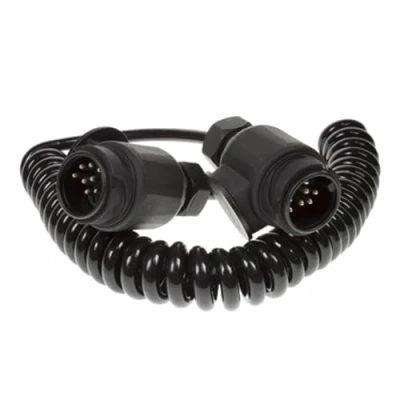 Image of Maypole 8 Pin 1.5 m 2x8 Plugs and Core Curly Connecting Lead, for Trailer Lighting