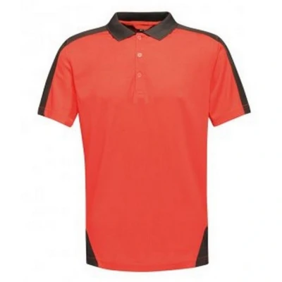 Image of Regatta Mens Contrast Coolweave Pique Polo Shirt (Classic Red/Black) Size Medium
