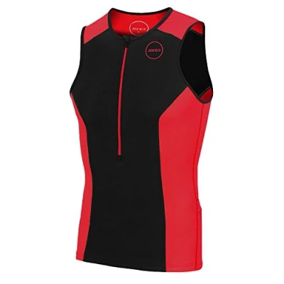 Image of ZONE3 Mens Aquaflo+ Triathlon Top Black/Red S