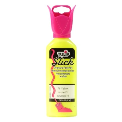 Image of Tulip Dimensional Fabric Paint 1 1/4 Ounces Slick Fluorescent Yellow
