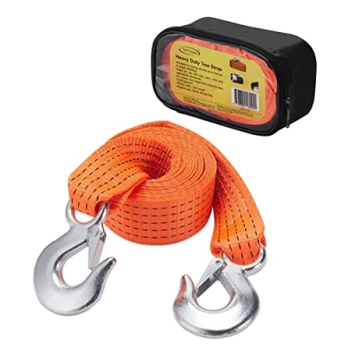 Image of Tech Traders ® Heavy Duty Breakdown Recovery &amp; Towing 5 Tonne Tow Belt Strap Rope (3.5m Long)