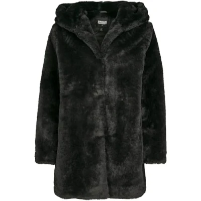 Image of Urban Classics Ladies Hooded COAT Winter coat, Women&#039;s, Size: 5XL, Black