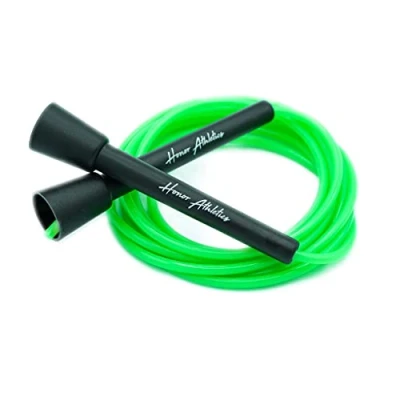 Image of Honor Athletics Speed Rope, Skipping Rope Best for Double Under, Boxing, MMA, Cardio Fitness Training Condition Adjustable 10ft Jump (Neon Green)