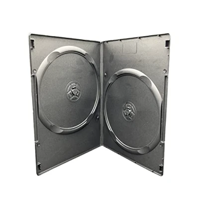 Image of 10 x Dragon Trading Double Black CD DVD BLu Ray Disc Cases With A 7mm Spine. Hold Two Discs and Have Outer Sleeve For ArtWork Inlay. Space Saving Cases.