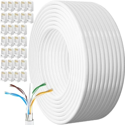 Image of Cat 6 Ethernet Cable External 150m Outdoor Internet 150 Meters Bulk FTP 23AWG Lan Extra Long High Speed Network Shielded Wifi Weatherproof Rj45 Patch