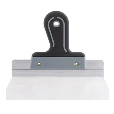 Image of Mivos Stainless steel facade spatula, wide 250 x 60 mm, surface spatula with aluminium holder and soft grip, joint for large surfaces, smoothing made in the EU