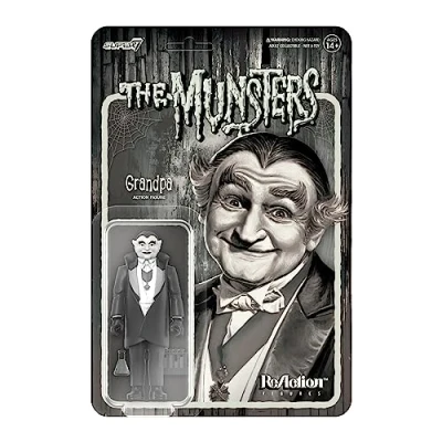 Image of SUPER7 The Munsters: Grandpa (Grayscale) Reaction Figure