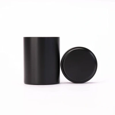 Image of RetailTrends UK Aluminium Smell Proof Storage Container, Solid Colour Airtight Sealed Jar for Herbs: (Black)