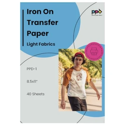 Image of PPD 40 Sheets Inkjet Premium T Shirt Transfer Paper A4 for White and Light Colour Fabric 1