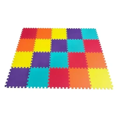 Image of 20 Pieces Foam Floor Mat Tiles, Play Mats Baby, Interlocking Tiles Kids, Puzzle Mats, Exercise Gym Workout Multicolour