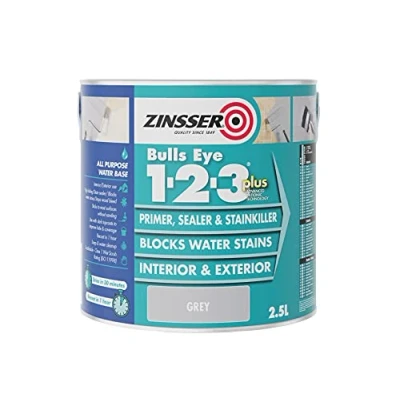 Image of Zinsser BULLS EYE 1 2 3 *PLUS*** 2.5 litre Ready Mixed Colour Grey
