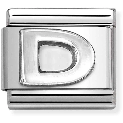 Image of Nomination Oxidised Silver Letter Charm D