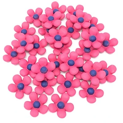 Image of Wedding Touches 30x Pink 18mm Soft Feel Daisy Flatbacks Craft Cardmaking Embellishments
