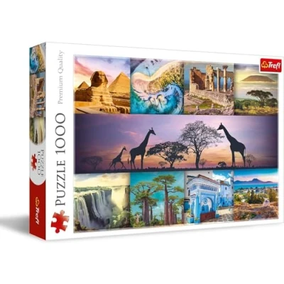 Image of Trefl Africa Collage 1000 Piece Jigsaw Puzzles for Adults &amp; Children Aged 12+ Famous African Landmarks Puzzle