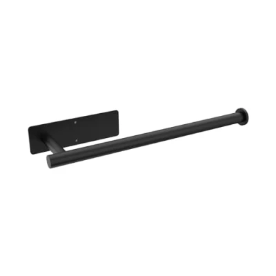 Image of Ibergrif M34055B Black Kitchen Roll Holder Under Cabinet, Paper Towel Holder, Self Adhesive Rack Wall Mounted, for Bathroom