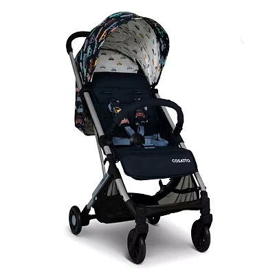 Image of Cosatto Yo Travel Stroller Baby Pushchair Lightweight Compact Fold from Birth to 25kg Airline Compatible, One Hand Easy Fold, Large 8kg Shopping Basket, Free Raincover &amp; Bumper Bar (Beep Beep)