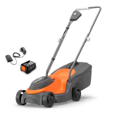 Image of Flymo 18V SimpliMow 300 4.0Ah Battery Cordless Lawnmower with and Charger, Cuts up to 150m², Close Edge Cutting, Lightweight, Easy Empty