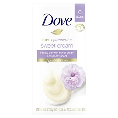 Image of Dove Purely Pampering Beauty Bar, Sweet Cream &amp; Peony 4 oz, 6 Bar by